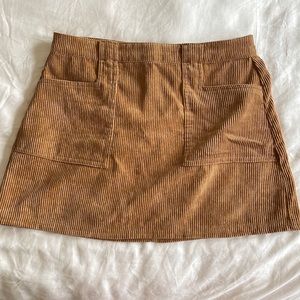 Gold Skirt with corduroy style